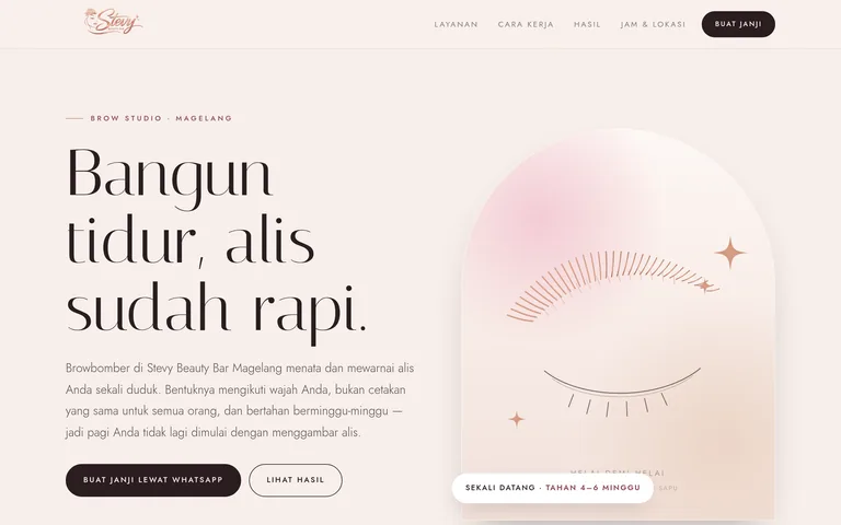 Situs Stevy Beauty Bar, dibuat oleh PorsLabs